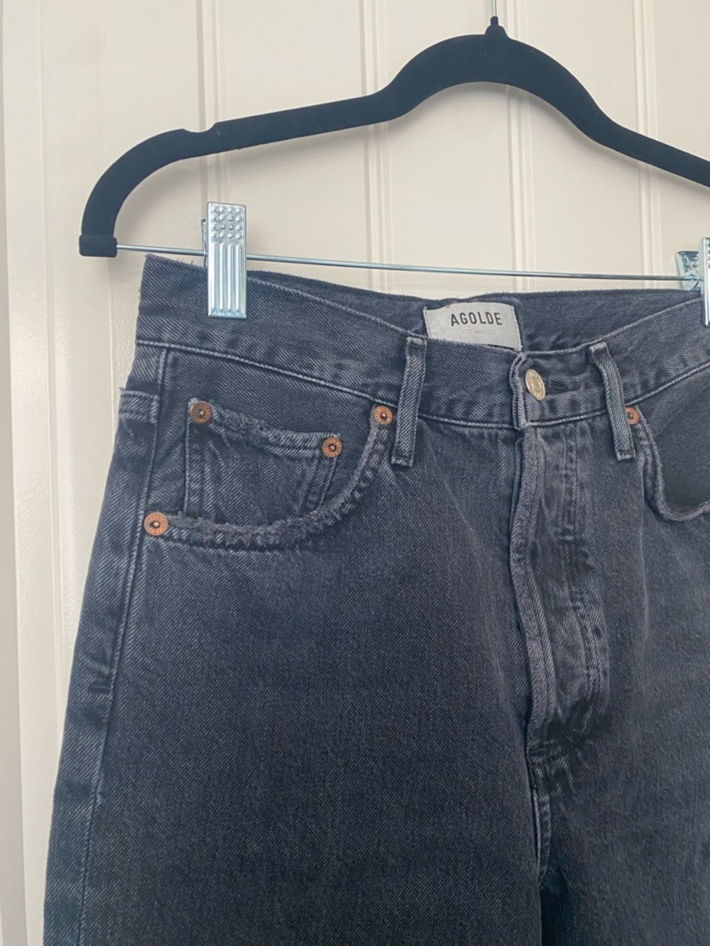 AGOLDE | Riley High Rise Straight Jean in Contraband - Picture 7 of 13